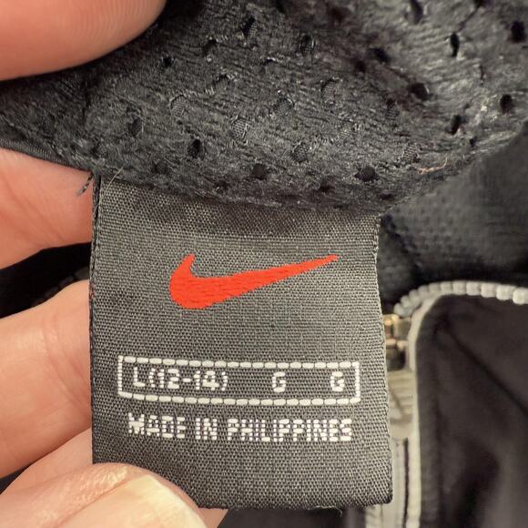 Vintage Nike Windbreaker Jacket Boys Large Black Half Zip Pullover Anorak Mesh - Picture 7 of 10